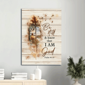 Jesus Portrait Poster Home Decor - Under the Old Tree Hummingbird Gift for Christians - Be Still and Know that I Am God - Christian Wall Art