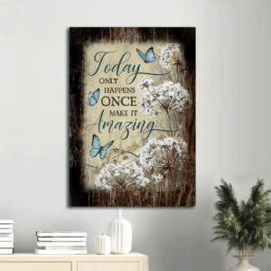 Jesus Portrait Poster: Enchanting Blue Butterfly Dandelion  Poster Home Decor Gift- Christian Home Decor Gift- Today Only!