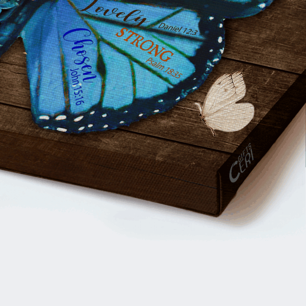 Unique Butterfly & Blue Flower Garden Jesus Landscape Poster – Gift for Christian Home Decor – God Says You Are Unique