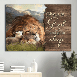 Jesus Lion of Judah Lamb of God Valley Painting Poster - Christian Home Decor Gift
