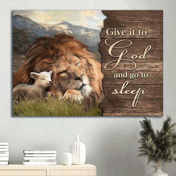 Jesus Lion of Judah Lamb of God Valley Painting Poster – Christian Home Decor Gift