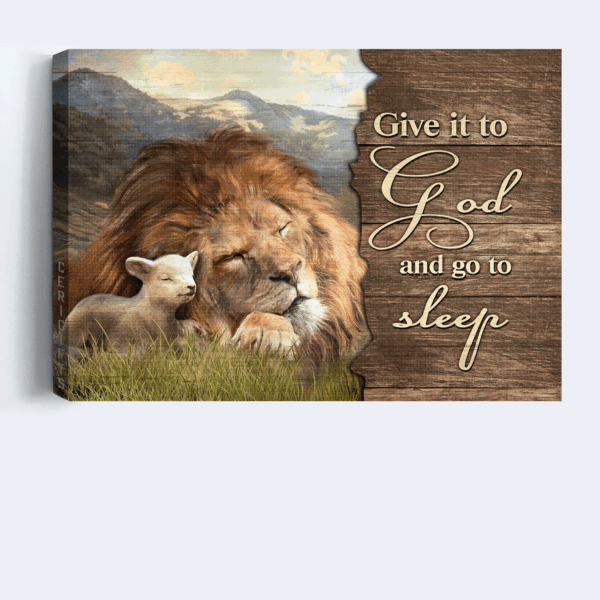 Jesus Lion of Judah Lamb of God Valley Painting Poster – Christian Home Decor Gift