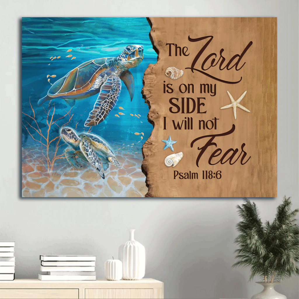 Jesus Sea Turtle Ocean Painting Poster Home Decor Gift for Christians – The Lord Is On My Side