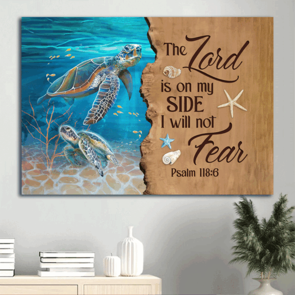 Jesus Sea Turtle Ocean Painting Poster Home Decor Gift for Christians – The Lord Is On My Side