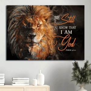 Jesus Landscape Poster Home Decor Gift: Lion King Drawing for Christian - Be Still and Know - Wall Art Prints