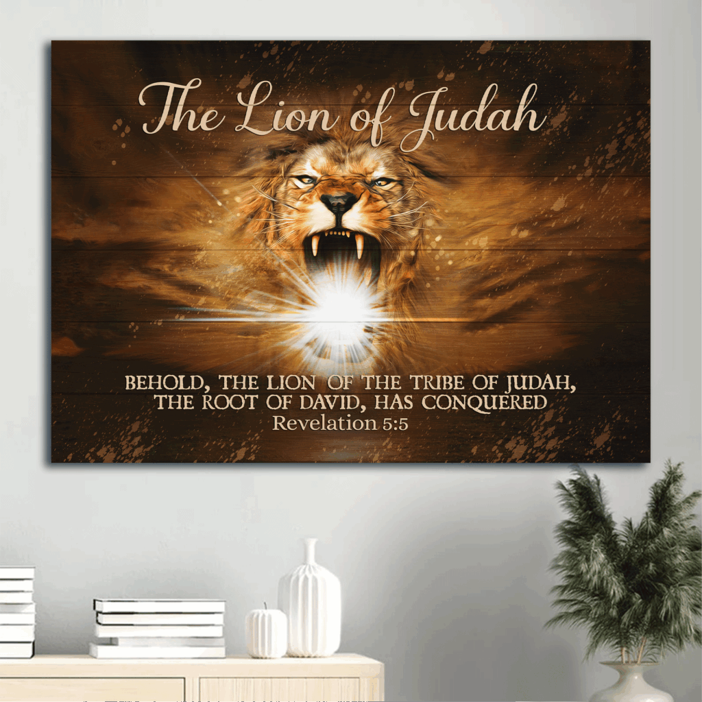 Jesus Lion of Judah Landscape Poster – Christian Home Decor Gift Jesus Lion of Judah Landscape Poster – Christian Home Decor Gift
