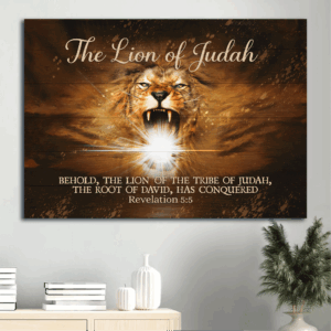 Jesus Lion of Judah Landscape Poster - Christian Home Decor Gift