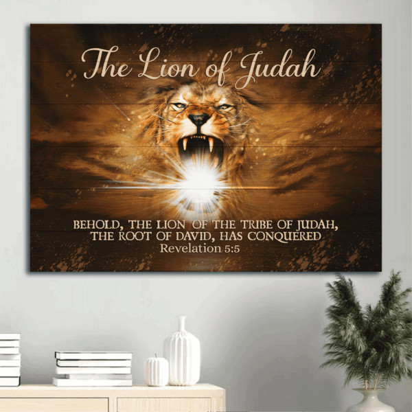 Jesus Lion of Judah Landscape Poster – Christian Home Decor Gift