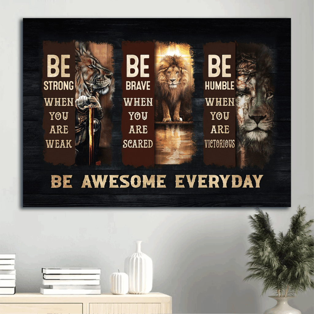 Jesus Lion of Judah Warrior Landscape Poster – Christian Home Decor Gift Jesus Lion of Judah Warrior Landscape Poster – Christian Home Decor Gift