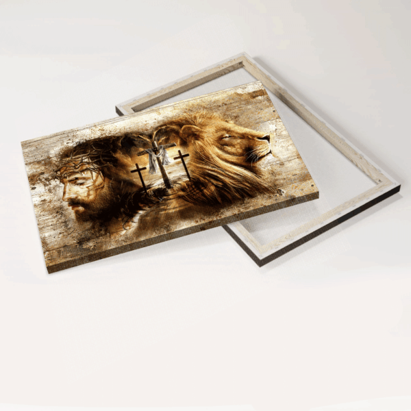 Jesus Lion of Judah Landscape Poster – Vintage Painting Decor Gift for Christians