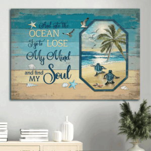 Jesus Landscape Turtle Ocean Poster Home Decor Gift - Find Your Soul in the Ocean