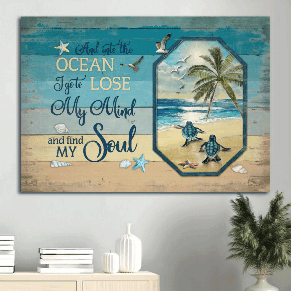 Jesus Landscape Turtle Ocean Poster Home Decor Gift – Find Your Soul in the Ocean