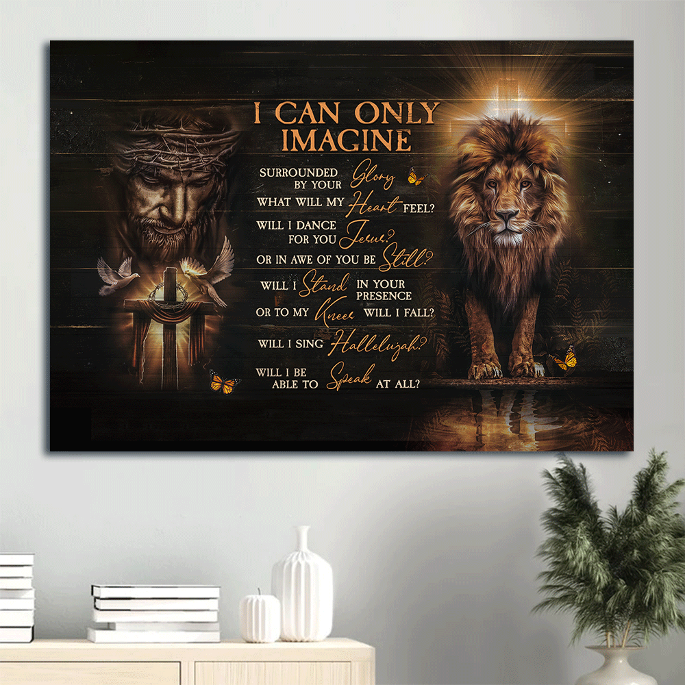 Jesus Landscape Poster with Lion of Judah and Wooden Cross – Christian Home Decor Gift Jesus Landscape Poster with Lion of Judah and Wooden Cross – Christian Home Decor Gift