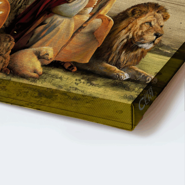 Christian Home Decor Poster – Jesus Lion Lamb Red Cardinal Gift – Be Still and Know God