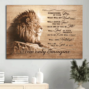 Christian Home Decor Gift: Jesus Lion of Judah & Cross Light Vintage Poster