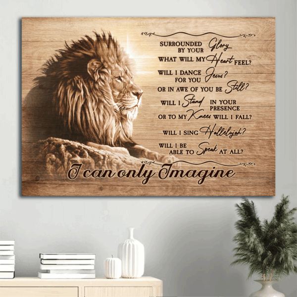 Christian Home Decor Gift: Jesus Lion of Judah & Cross Light Vintage Poster