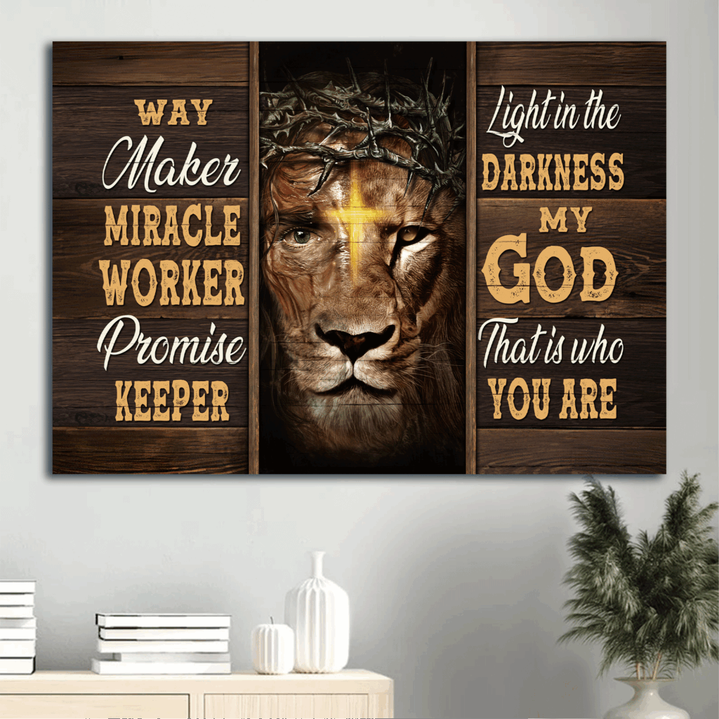 Jesus Lion of Judah Abstract Art Poster – Christian Home Decor Gift