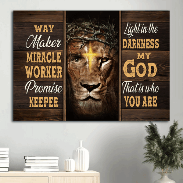 Jesus Lion of Judah Abstract Art Poster – Christian Home Decor Gift