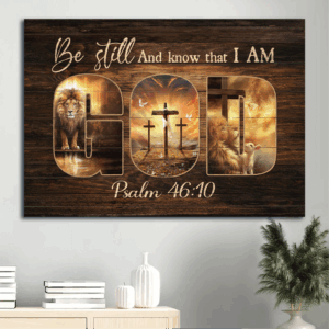 Jesus Lion of Judah & Be Still - Christian Landscape Poster Home Decor Gift