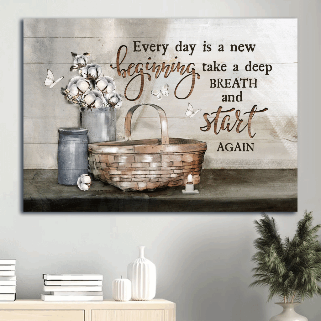 Jesus Landscape Poster Home Decor Gift – Christian Gift with Basket Cotton Flower & Butterfly Jesus Landscape Poster Home Decor Gift – Christian Gift with Basket Cotton Flower & Butterfly