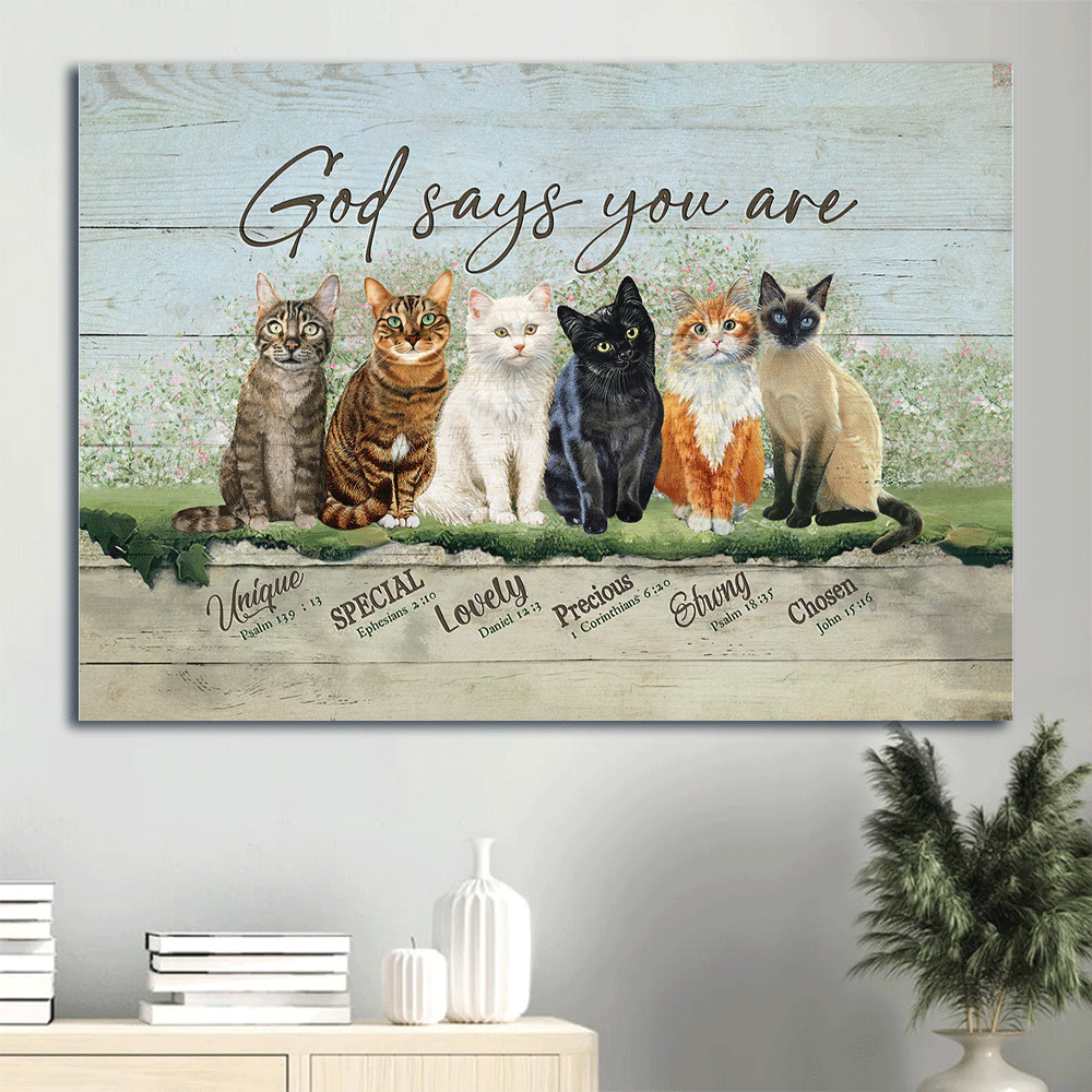 Jesus Landscape Poster: Cat Lover Gift for Christian – God Says You Are – Wall Art Print Jesus Landscape Poster: Cat Lover Gift for Christian – God Says You Are – Wall Art Print