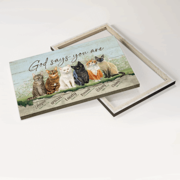 Jesus Landscape Poster: Cat Lover Gift for Christian – God Says You Are – Wall Art Print