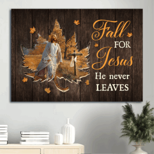 Maple Shape Autumn Forest Jesus Landscape Poster Home Decor Gift - Perfect Christian Fall Decor