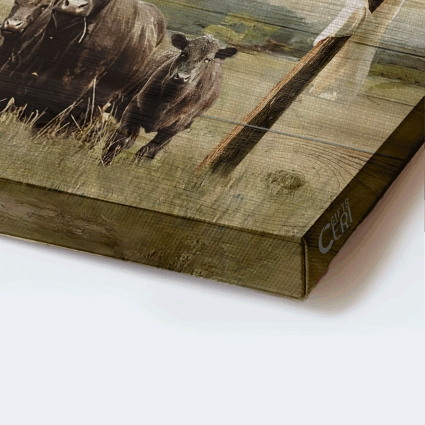 Tranquil Farm Jesus Landscape Poster Home Decor Gift for Christian – Aberdeen Angus Wooden Cross