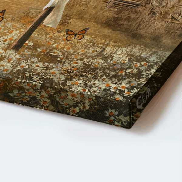 Jesus Landscape Poster Home Decor Gift – Beautiful Farm Old Cross Daisy Field – Christian Wall Art