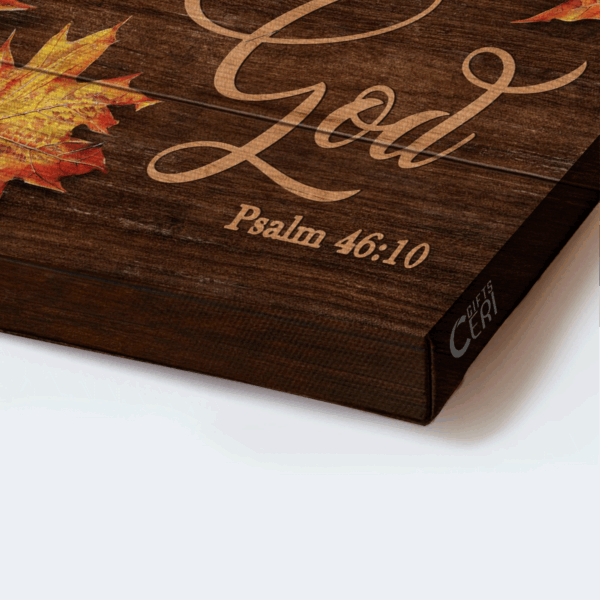 Christian Home Decor Gift: Jesus Maple Leaf Landscape Poster – Be Still and Know God
