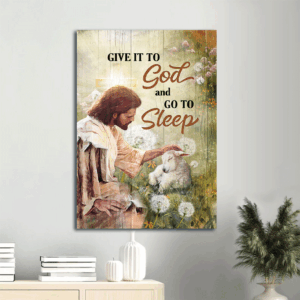 Jesus Portrait Poster: Baby Lamb Dandelion Field  Poster Home Decor Gift Gift for Christian - Wall Art Prints