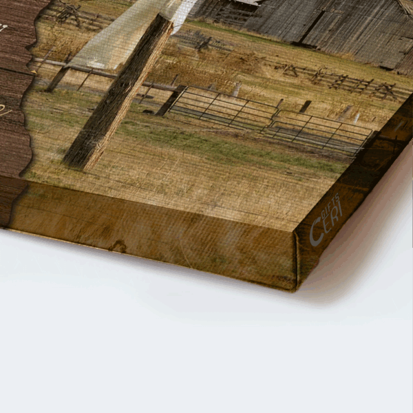 Tranquil Farm and Wooden Cross Jesus Landscape Poster – Christian Home Decor Gift with Amazing Grace Theme