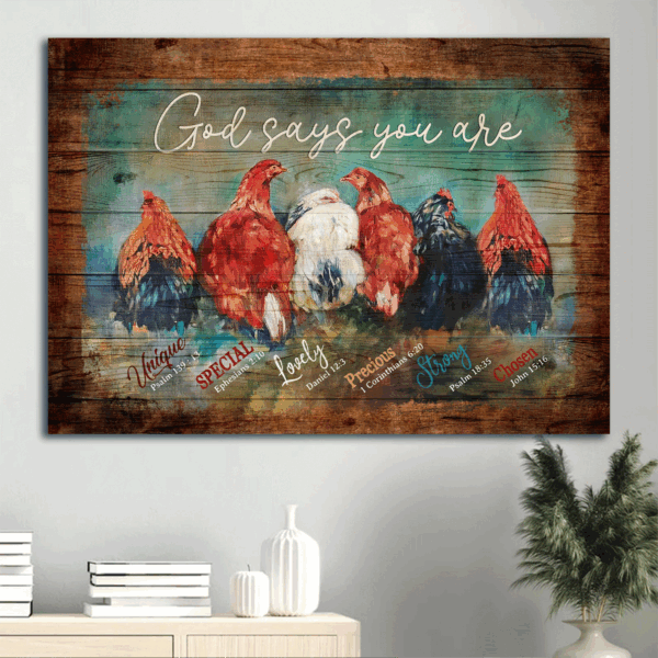 Jesus Landscape Poster Home Decor – Farm  Poster Home Decor Gift Gift for Christian – God Says You Are – Wall Art Print