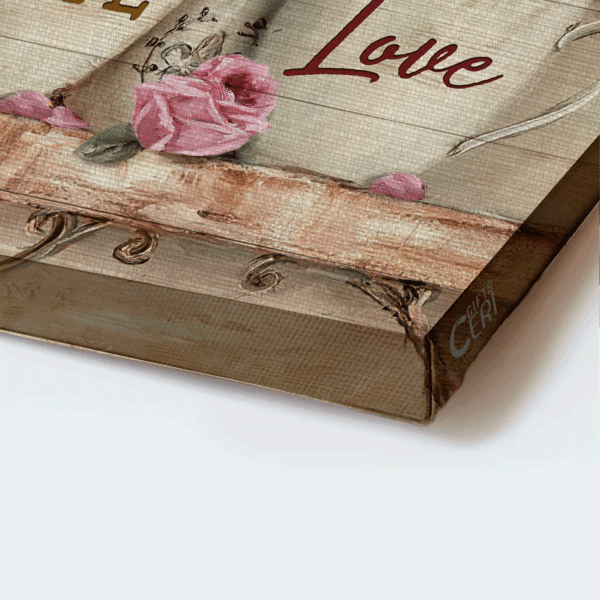 Christian Home Decor Gift: Jesus Landscape Poster with Cardinal Vintage Cup and Pink Rose – Faith Hope Love