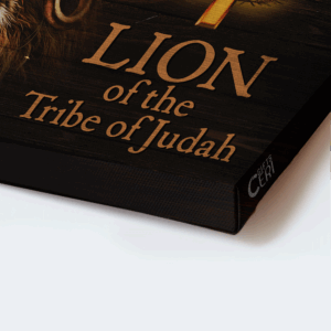 Christian Home Decor Gift: Lion of the Tribe of Judah Landscape Poster - Jesus & Golden Key Painting 1