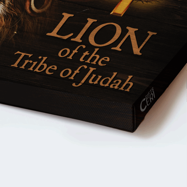 Christian Home Decor Gift: Lion of the Tribe of Judah Landscape Poster – Jesus & Golden Key Painting