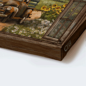 Jesus Landscape Poster Home Decor Gift - Truck Flower Field Window Frame - Gift For Christian - Choose Joy Wall Art 1
