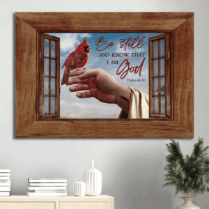 Jesus Landscape Poster Home Decor Gift - Hand Painting & Pretty Cardinal Wall Art