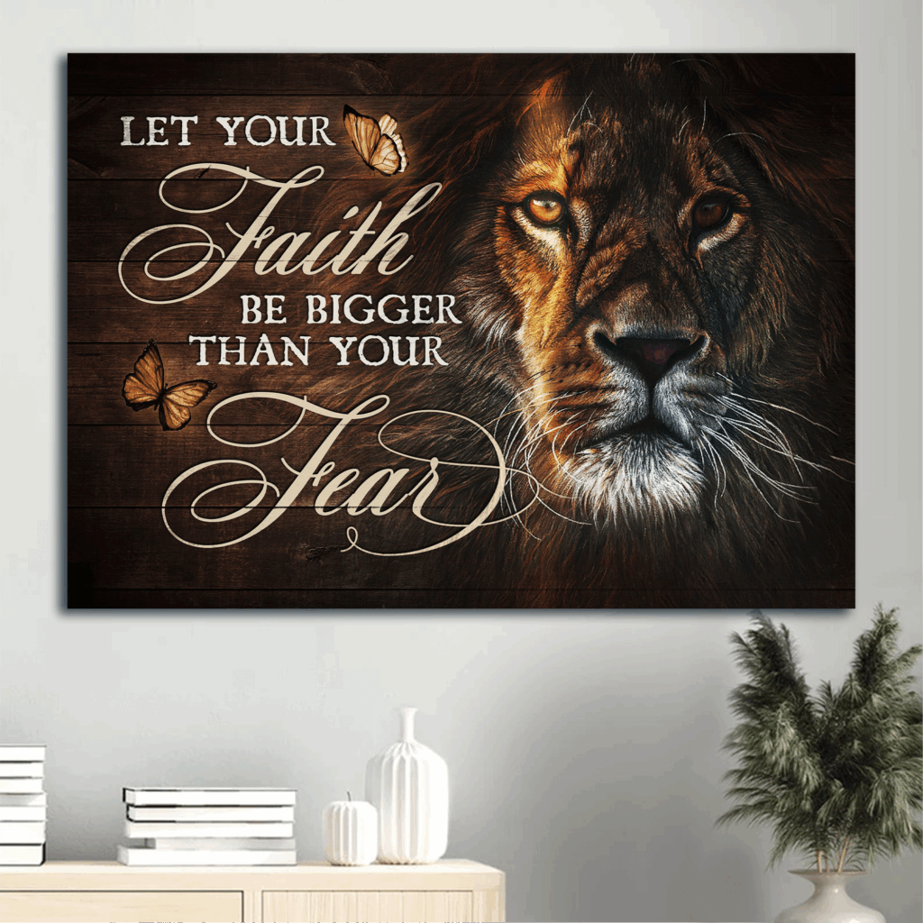 Christian Home Decor Gift – Jesus Lion & Butterfly Landscape Poster – Let Your Faith Shine Christian Home Decor Gift – Jesus Lion & Butterfly Landscape Poster – Let Your Faith Shine