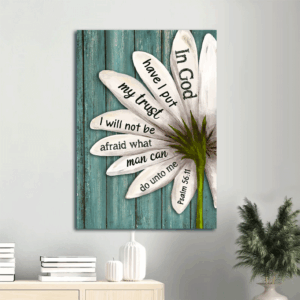 Christian Home Decor Gift: Jesus Portrait Poster with Lily Flower - Trust in God Wall Art