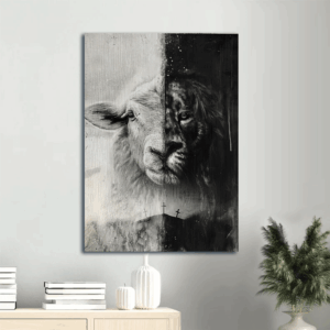 Jesus Portrait Poster: Lion of Judah & Lamb of God Home Decor Gift for Christians - Unique Wall Art Print