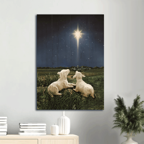 Jesus Portrait Poster Home Decor Gift – Lamb of God & Star of Bethlehem Wall Art for Christians