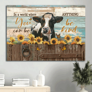 Jesus Landscape Poster Home Decor Gift - Christian Sunflower & Butterfly Art