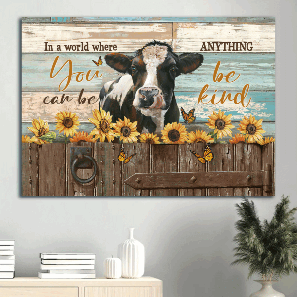 Jesus Landscape Poster Home Decor Gift – Christian Sunflower & Butterfly Art