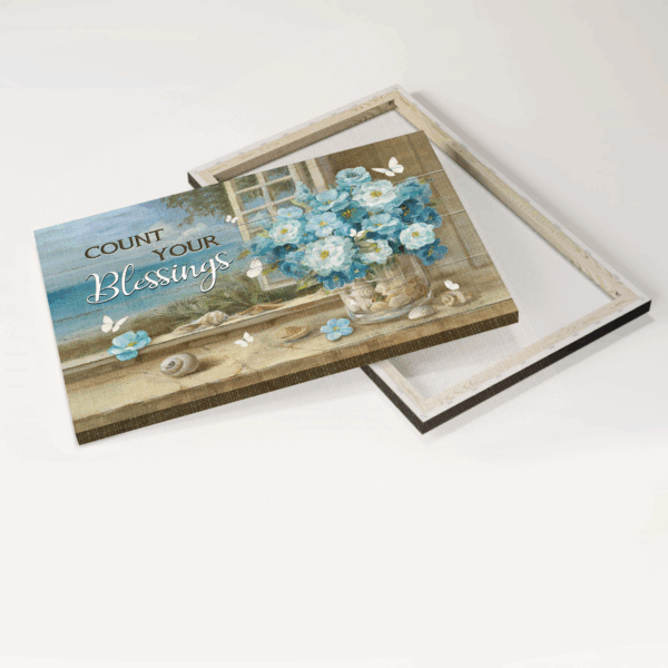 Jesus Landscape Poster Home Decor Gift – Flower Bouquet & White Butterfly – Christian Blessings Wall Art