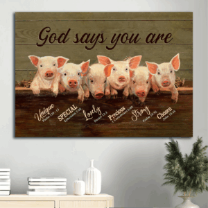 God s Love: Jesus Landscape Poster Home Decor Gift - Christian Wall Art with Lovely Pigs