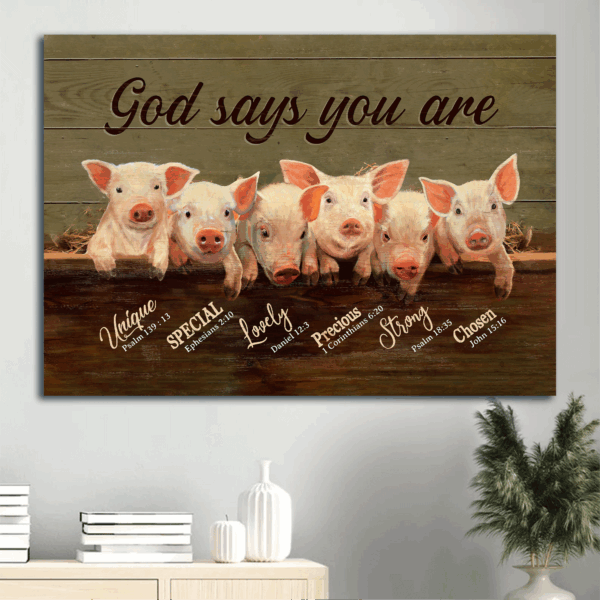 God s Love: Jesus Landscape Poster Home Decor Gift – Christian Wall Art with Lovely Pigs