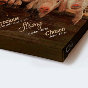 God s Love: Jesus Landscape Poster Home Decor Gift - Christian Wall Art with Lovely Pigs 1