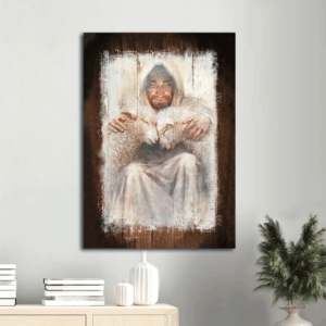 Life of Jesus Poster: White Lamb Painting & Christian Gift - Wall Art Decor