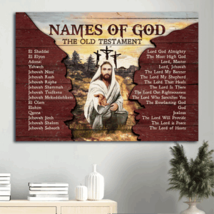 Christian Landscape Poster Home Decor - Names of God Jesus Painting Old Testament Wall Art Gift